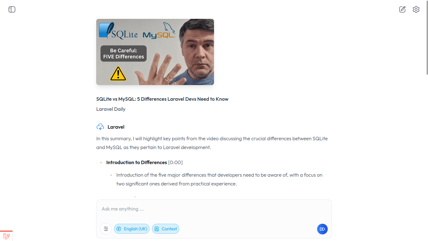 AI YouTube Video Summarizer (Laravel) screenshot 1